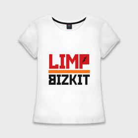 Женская футболка хлопок Slim с принтом Limp Bizkit 2 в Белгороде,  |  | rock | лимп бизкит | рок группа | рок музыка