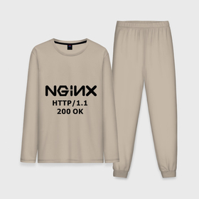 Мужская пижама с лонгсливом хлопок с принтом Nginx 200 ok в Белгороде,  |  | nginx | админам | администраторам | для админа | профессии | сервера | системным администраторам