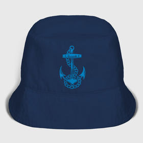 Мужская панама хлопок с принтом Blue anchor в Тюмени,  |  | Тематика изображения на принте: море | моряк | цепь | якорь