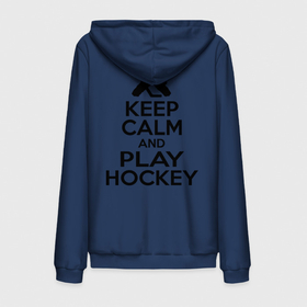 Мужская толстовка на молнии хлопок с принтом Keep calm and play hockey в Санкт-Петербурге,  |  | hockey | keep calm | keep calm and play hockey | вратарь | хоккеист | хоккей | хоккейный вратарь