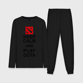 Мужская пижама с лонгсливом хлопок с принтом Keep calm and play Dota ,  |  | dota 2 | дота | дота 2 | игра | компьютерные игры | прикольные надписи