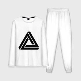 Мужская пижама с лонгсливом хлопок с принтом Triangle Visual Illusion ,  |  | swag | swag style | иллюзия | одежда сваг | сваг | сваг стиль | свег | свог | свэг | треугольник