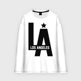 Мужской лонгслив oversize хлопок с принтом Los Angeles Star в Белгороде,  |  | la | la style | los andgeles | los angeles | rnd | star | usa | америка | город ангелов | города | лос анджелес | лос анжелес | лосанджелес | лосанжелес | рэп | страны | сша | штаты
