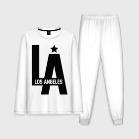 Мужская пижама с лонгсливом хлопок с принтом Los Angeles Star в городе Новоалтайск,  |  | la | la style | los andgeles | los angeles | rnd | star | usa | америка | город ангелов | города | лос анджелес | лос анжелес | лосанджелес | лосанжелес | рэп | страны | сша | штаты