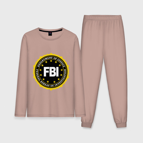 Мужская пижама с лонгсливом хлопок с принтом FBI в Петрозаводске,  |  | fbi | federal bureau of investigation | newtop | америка | спецслужбы | сша | фбр | федеральное бюро расследований