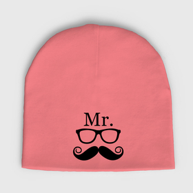 Мужская шапка демисезонная с принтом Mистер парная в Белгороде,  |  | mr | mистер | для двоих | очки | усы