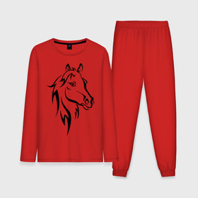Мужская пижама с лонгсливом хлопок с принтом Horse ,  |  | животное | красивая картинка | лошадь