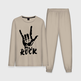 Мужская пижама с лонгсливом хлопок с принтом Рок Rock в городе Новоалтайск,  |  | Тематика изображения на принте: media | music | rock | музыка | музыкальные | рок