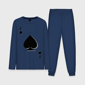 Мужская пижама с лонгсливом хлопок с принтом Пиковый туз ,  |  | игральные карты | карты | пики | покер | туз