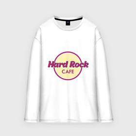 Мужской лонгслив oversize хлопок с принтом Hard rock в Петрозаводске,  |  | Тематика изображения на принте: hard rock cafe | pock | музыка | рок | рок кафе