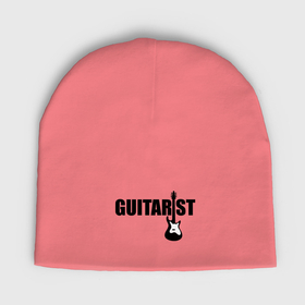 Мужская шапка демисезонная с принтом Гитарист ,  |  | Тематика изображения на принте: гитара