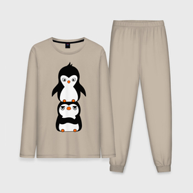 Мужская пижама с лонгсливом хлопок с принтом Пингвины в Новосибирске,  |  | 14 февраля | влюбленным | пингвины | прикольные картинки
