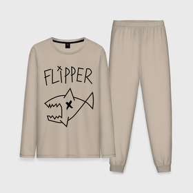 Мужская пижама с лонгсливом хлопок с принтом Flipper в Курске,  |  | Тематика изображения на принте: nirvana | акула | курта кобейна flipper | музыка | рок