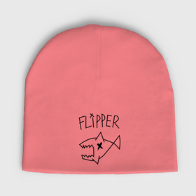 Мужская шапка демисезонная с принтом Flipper в Тюмени,  |  | nirvana | акула | курта кобейна flipper | музыка | рок