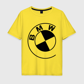 Мужская футболка хлопок Oversize с принтом Бмв значок , 100% хлопок | свободный крой, круглый ворот, “спинка” длиннее передней части | Тематика изображения на принте: bmw | logo | бмв | знак | логотип