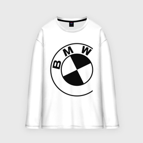 Мужской лонгслив oversize хлопок с принтом Бмв значок ,  |  | bmw | logo | бмв | знак | логотип