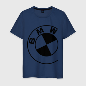 Мужская футболка хлопок с принтом Бмв значок в Курске, 100% хлопок | прямой крой, круглый вырез горловины, длина до линии бедер, слегка спущенное плечо. | bmw | logo | бмв | знак | логотип