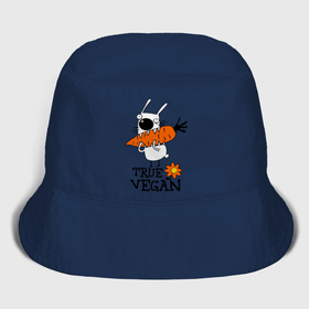 Мужская панама хлопок с принтом True vegan истинный веган в Тюмени,  |  | carrot | flower | rabbit | true | vegan | веган | заяц | истинный | морковка | ролик | цветок | экология