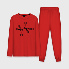 Мужская пижама с лонгсливом хлопок с принтом Химическая формула спирт в Белгороде,  |  | спирт | формула | химия
