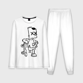 Мужская пижама с лонгсливом хлопок с принтом Bart Simpsons zombie в Тюмени,  |  | bart | bart simpsons zombie | кино
