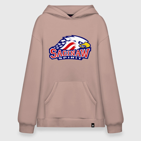 Худи SuperOversize хлопок с принтом HC Saginaw Spirit в городе Новоалтайск, 70% хлопок, 30% полиэстер, мягкий начес внутри | карман-кенгуру, эластичная резинка на манжетах и по нижней кромке, двухслойный капюшон
 | club | hockey | saginaw | spirit | клуб | хоккей