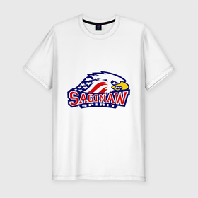 Мужская футболка премиум с принтом HC Saginaw Spirit , 92% хлопок, 8% лайкра | приталенный силуэт, круглый вырез ворота, длина до линии бедра, короткий рукав | club | hockey | saginaw | spirit | клуб | хоккей