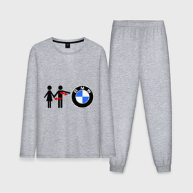 Мужская пижама с лонгсливом хлопок с принтом I love BMW ,  |  | bmw | logo | love | авто | бмв | бэха | лого | любовь | пара