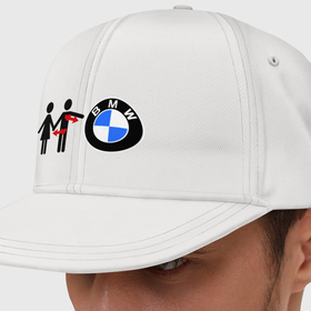 Кепка снепбек с прямым козырьком с принтом I love BMW в Новосибирске, хлопок 100% |  | bmw | logo | love | авто | бмв | бэха | лого | любовь | пара