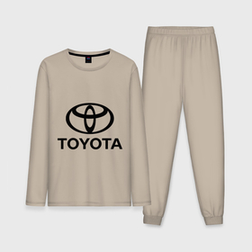 Мужская пижама с лонгсливом хлопок с принтом Toyota Logo в Санкт-Петербурге,  |  | logo | toyota | логотип | тойота