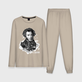 Мужская пижама с лонгсливом хлопок с принтом Пушкин в Курске,  |  | драматург | писатель | поэт | прозаик | пушкин