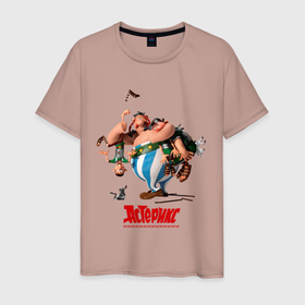 Мужская футболка хлопок с принтом Астерикс в Белгороде, 100% хлопок | прямой крой, круглый вырез горловины, длина до линии бедер, слегка спущенное плечо. | астерикс | земля богов