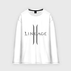 Мужской лонгслив oversize хлопок с принтом Lineage logo ,  |  | lineage | logo | игра | логотип