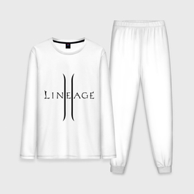 Мужская пижама с лонгсливом хлопок с принтом Lineage logo в Белгороде,  |  | lineage | logo | игра | логотип