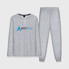 Мужская пижама с лонгсливом хлопок с принтом Arch Linux в Курске,  |  | linux | баш | линукс | ос