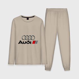 Мужская пижама с лонгсливом хлопок с принтом Audi в Санкт-Петербурге,  |  | audi | авто | ауди | логотип