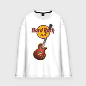 Мужской лонгслив oversize хлопок с принтом Hard Rock cafe в городе Новоалтайск,  |  | гитара