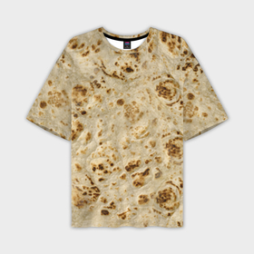 Мужская футболка oversize 3D с принтом Лаваш текстура ,  |  | Тематика изображения на принте: еда | лаваш | прикол | прикольные | хлеб