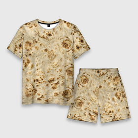 Мужской костюм с шортами 3D с принтом Лаваш текстура в Тюмени,  |  | Тематика изображения на принте: еда | лаваш | прикол | прикольные | хлеб