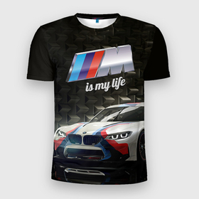 Мужская футболка 3D Slim с принтом BMW в Санкт-Петербурге, 100% полиэстер с улучшенными характеристиками | приталенный силуэт, круглая горловина, широкие плечи, сужается к линии бедра | bmw | бмв