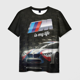 Мужская футболка 3D с принтом BMW в Курске, 100% полиэфир | прямой крой, круглый вырез горловины, длина до линии бедер | bmw | бмв