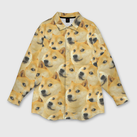 Мужская рубашка oversize 3D с принтом Doge ,  |  | doge