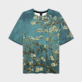 Мужская футболка oversize 3D с принтом Миндаль ,  |  | вишня | цветы