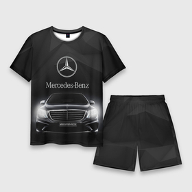 Мужской костюм с шортами 3D с принтом Mercedes Benz в Тюмени,  |  | Тематика изображения на принте: amg | benz | mercedes | бенс | бенц | мерседес