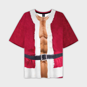 Мужская футболка OVERSIZE 3D с принтом Костюм Деда Мороза в Тюмени,  |  | Тематика изображения на принте: christmas | new year | дед мороз | костюм | с новым годом | санта клаус | тело | торс