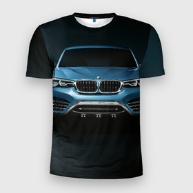 Мужская футболка 3D Slim с принтом BMW X4 Concept , 100% полиэстер с улучшенными характеристиками | приталенный силуэт, круглая горловина, широкие плечи, сужается к линии бедра | Тематика изображения на принте: авто | бмв
