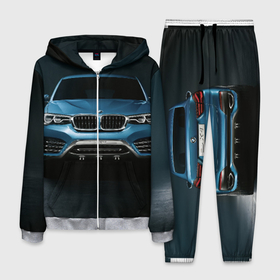 Мужской костюм 3D с принтом BMW X4 Concept в Тюмени, 100% полиэстер | Манжеты и пояс оформлены тканевой резинкой, двухслойный капюшон со шнурком для регулировки, карманы спереди | Тематика изображения на принте: авто | бмв