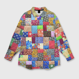 Мужская рубашка oversize 3D с принтом Лоскутное шитьё в Санкт-Петербурге,  |  | лоскут | одежда | текстура | ткань | шитьё