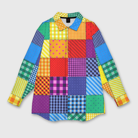 Мужская рубашка oversize 3D с принтом Лоскутное шитьё в Санкт-Петербурге,  |  | Тематика изображения на принте: лоскут | одежда | текстура | ткань | шитьё