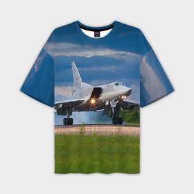 Мужская футболка oversize 3D с принтом Самолёт ,  |  | авиатор | авиация | армия | бомбардировщик | ввс | вежливые люди | войска | дальняя авиация | небо | пилоту | россия | самолеты | ту
