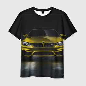 Мужская футболка 3D с принтом BMW M4 Concept в Кировске, 100% полиэфир | прямой крой, круглый вырез горловины, длина до линии бедер | bmw | бмв